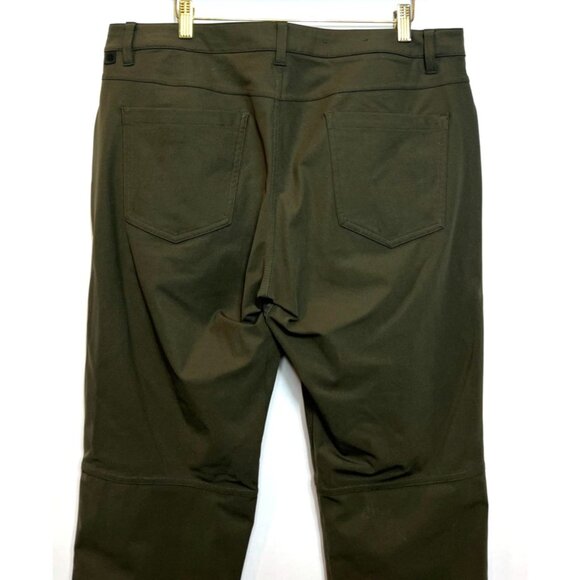 Lululemon ABC Slim-Fit Pants Warpstreme Olive Green 35" Waist Mens Stretchy - Picture 6 of 8